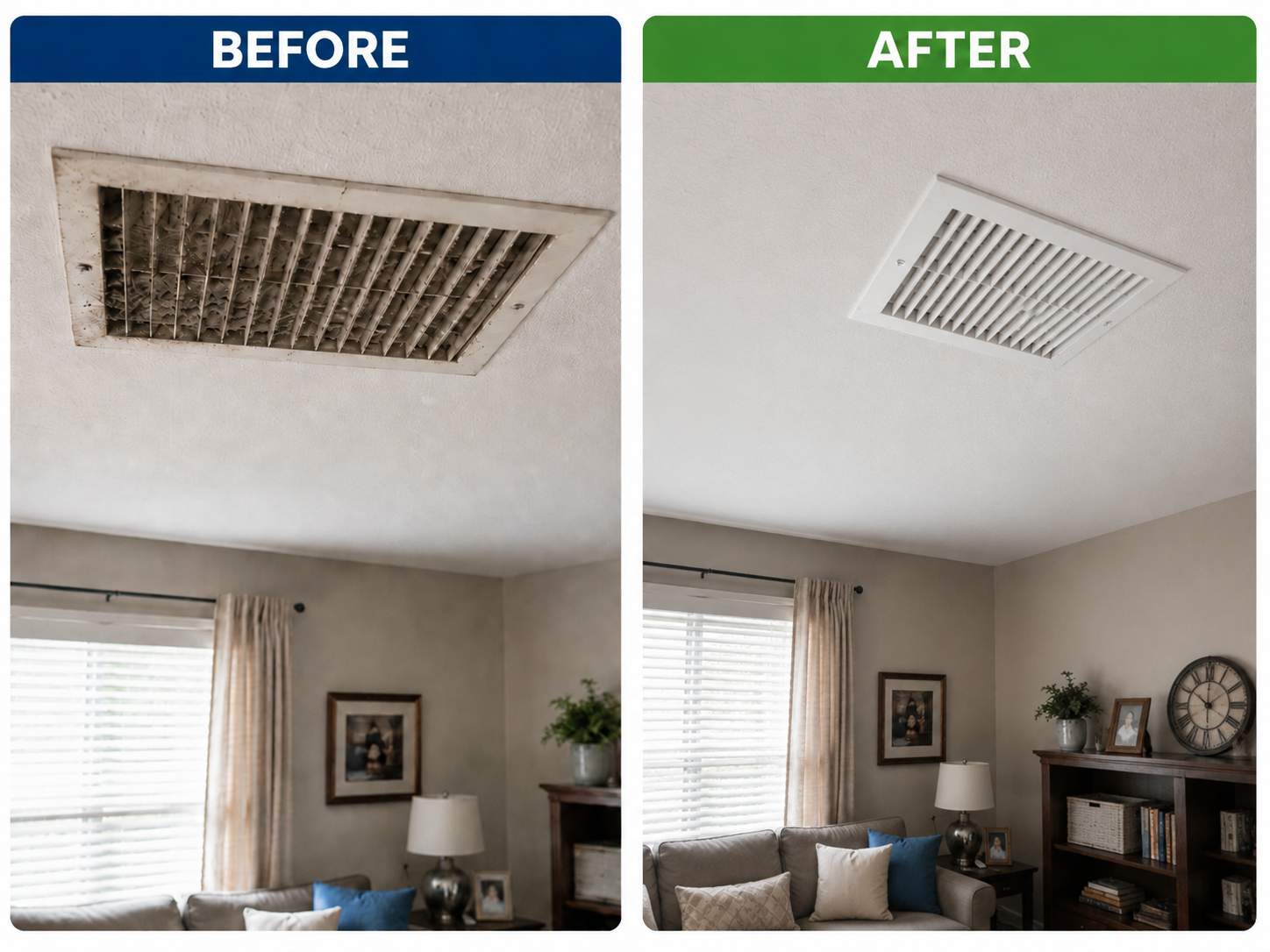 Air Duct Cleaning — before and after